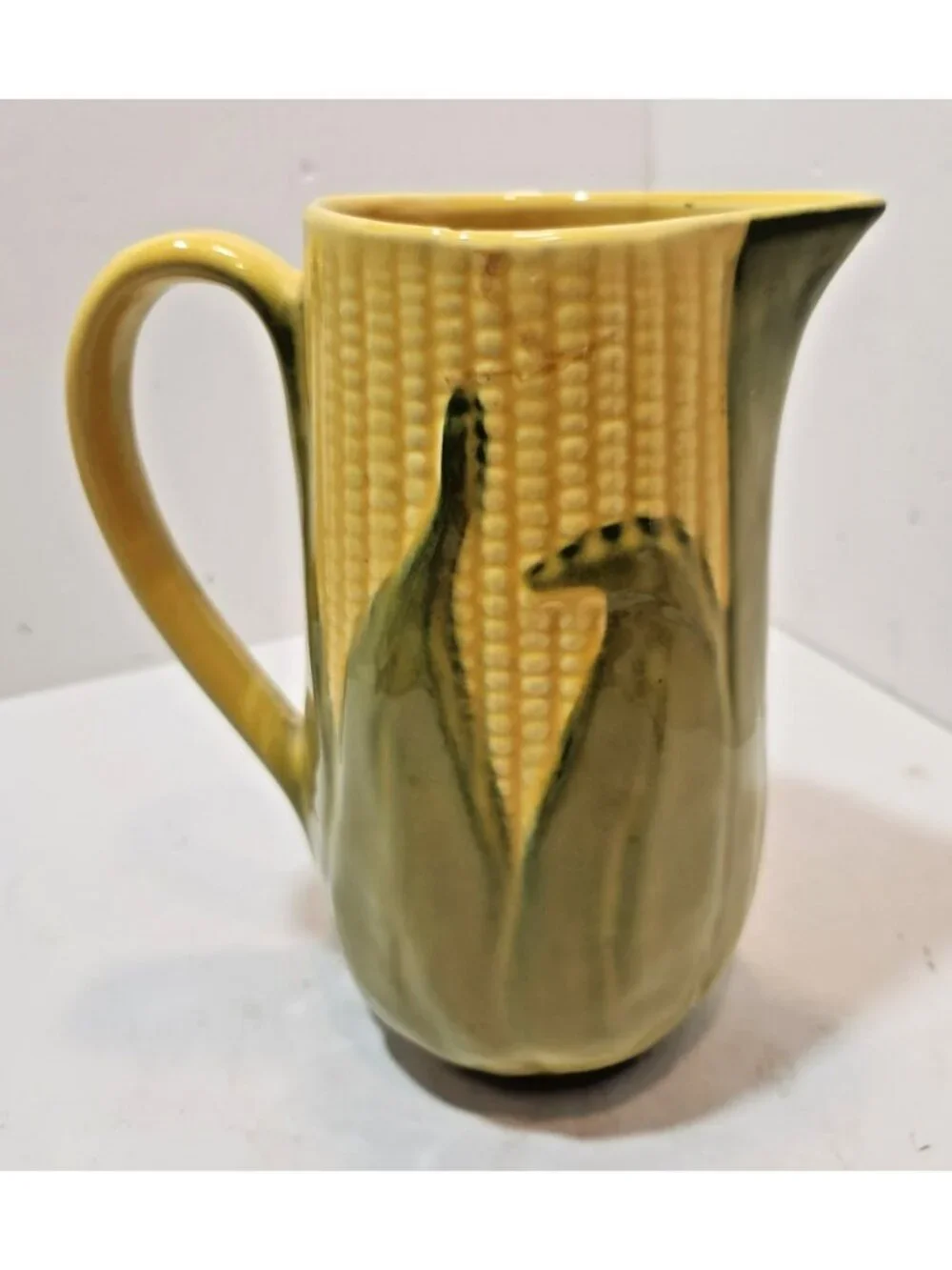 Vtg Shawnee Pottery Yellow King Corn # 71 Tall Water Pitcher Novelty Corn Shape
